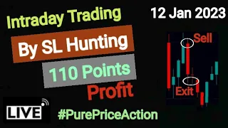 Live Banknifty Trading|SL Hunting Strategy|Profit 110 Points|12 Jan 2023|