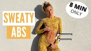 8 MIN. SWEATY ABS WORKOUT - loose lower and upper belly fat // burn calories | Mary Braun