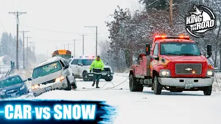 Car ice Sliding Crash 2020. Winter weather. no brakes