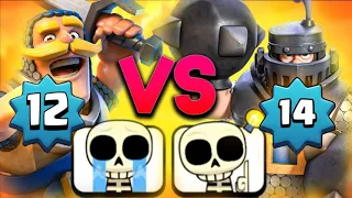 BEATING OVERLEVELED NOOBS ON MIDLADDER - Clash Royale