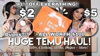 HUGE TEMU HAUL WORTH $100 ♡ BEAUTY + HOME + CLOTHING & MORE! | Is Temu Legit?!