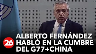 El presidente Alberto Fernández en la Cumbre G77 + China