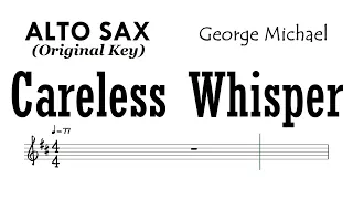 Careless Whisper Alto Sax Sheet Music Backing Track Partitura George Michael