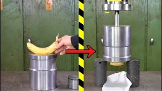 Turning Banana Into Rock with Hydraulic Press