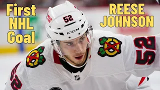 Reese Johnson #52 (Chicago Blackhawks) first NHL goal Nov 23, 2021