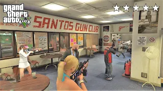 GTA 5 - Michael's Family Five Star Escape From AMMU NATION (Amanda, Jimmy And Tracey)