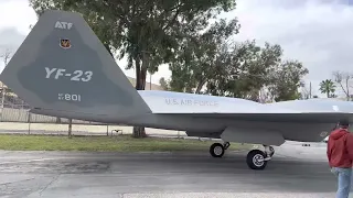 YF-23 being moved for wash by volunteers in Torrance Airport