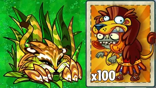 Every Plant Level 100 use 1 Power Up Vs 100 Roman Imp Zombie - PvZ 2 Challenge