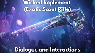 Wicked Implement, Dialogue and Interaction (Exotic Scout Rifle) [4K] - Destiny 2, Season of the Deep