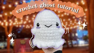 how to crochet a ghost 👻 | extremely beginner tutorial, STEP-BY-STEP!