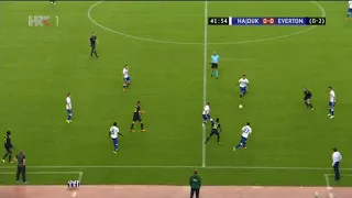 Hajduk vs Everton, gol Josipa Radoševića za vodstvo Hajduka 1-0