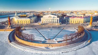 St Petersburg winter Aerial Timelab pro