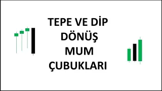 TEPE ve DİP DÖNÜŞ MUM ÇUBUKLARI ( Forex Borsa Kripto Price Action Eğitimi / Mum Çubuk Formasyonları