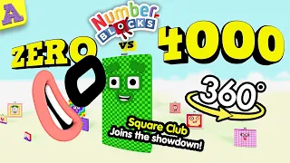 Big Numberblocks 4000 vs ZERO Crashes n 360VR! Square Club too!