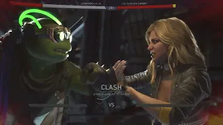 My Leonardo ran into a Crazy Black Canary |''Injustice 2 Ninja Turtles Gameplay''