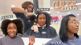 I GOT A KERATIN TREATMENT AT ULTA! (NATURAL 4C HAIR!) 👩🏾‍🦱 | Favour