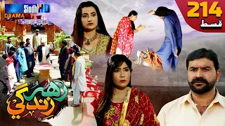 Zahar Zindagi - Ep 214 | Sindh TV Soap Serial | SindhTVHD Drama