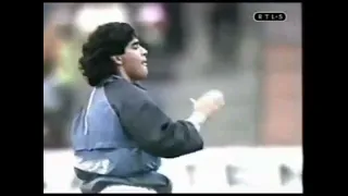 Riscaldamento Maradona contro Bayern Monaco, il più forte di tutti i tempi.