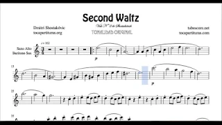 Second Waltz by Shostakovich Sheet Music for Alto Saxophone and Baritone Sax