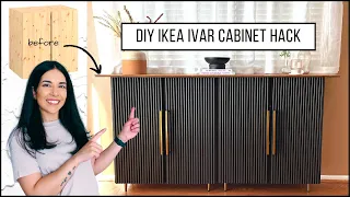 DIY IKEA Ivar Fluted Cabinet | How to Paint Raw Wood | IKEA Hack 2022 | Yasmin Khani