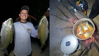 Pesca y cocina de Yamu gigante parte 1 .