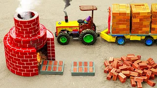 Top diy tractor making mini House with mini Bricks | DIY Brick kiln to produce Mini Bricks | HP Mini