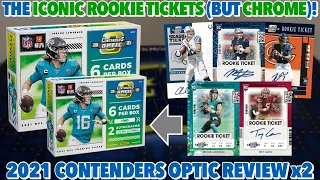 CLASSIC CONTENDERS BUT IT'S ALL CHROME! | 2021 Panini Contenders Optic Football Hobby Box Review x2