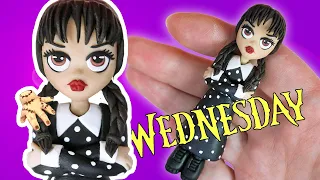 How to make Wednesday Addams from polymer clay