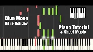 (How To Play) Blue Moon - Billie Holiday - Piano Tutorial + Sheet Music