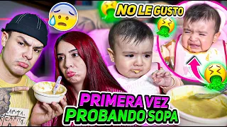 MI HIJA ISABELLA PRUEBA LA SOPA POR PRIMERA VEZ (SALE MAL)😱😭 Carlos & Adri