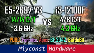 🇬🇧 E5-2697 V3 vs i3-12100 in online shooters | RX 7900 XT