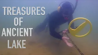 Metal Detecting ANCIENT LAKE!! Found OLD Rings & Much MORE From Boat Underwater