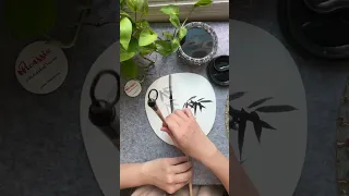 #shorts | Bamboo Chinese Brush Painting on a Fan