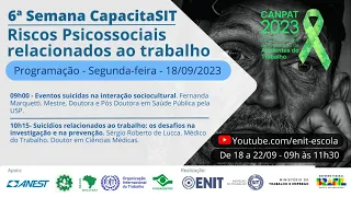 Eventos suicidas na interação sociocultural - Suicídios relacionados ao trabalho - 18/09/2023-9h