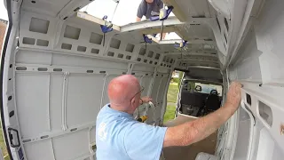 13 - Tiny Home on Wheels. Iveco Daily 3.0 xxlwb, fitting roof fans and vent.