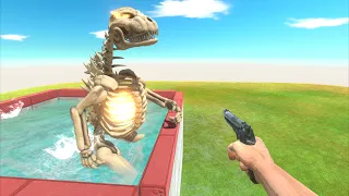 FPS Avatar Pushes Godzilla Skeleton into Megalodon Tank -  Avatar Animal Revolt Battle Simulator