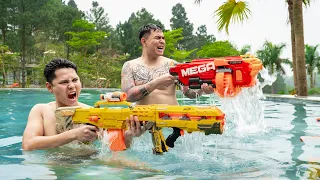 3T Nerf War : Mercenary SEAL X Nerf Guns Fight Crime Dr Lee Crazy Infiltrate Tycoon's Mansion