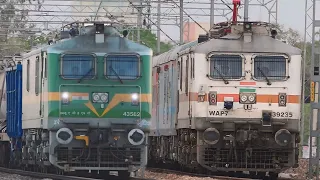 GANGAPUR DEMU DIESEL & WAP7 39235 LHB INDIAN RAILWAYS TRAIN