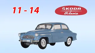 ŠKODA Octavia 1:8 De Agostini, číslo 11–12–13–14, montáž motoru, kola