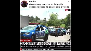 MOMENTO EM QUE O CORPO DE MARÍLIA MENDONÇA CHEGA NO GINÁSIO PARA O VELÓRIO.