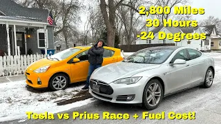 11 Year Old 300k Mile Tesla Road Trip in sub-zero Temps! Will it Make it?