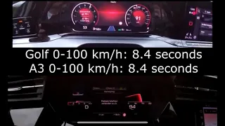 Audi A3 35 TFSI vs VW Golf 8 1.5 eTSI || 0-100 km/h Acceleration