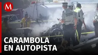 Choque en la carretera México-Puebla, dejando un saldo de dos muertos y cinco heridos