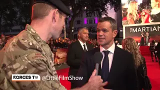 British Army Captain Interviews Matt Damon After Winning A Bet | Forces TV