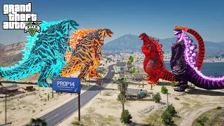 Nuclear Godzilla Earth, Atmoic Godzilla Earth vs Shin Godzilla - Impossible Battle ( GTA V Mods )