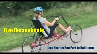 Five Recumbents in Herring Run Park - Baltimore