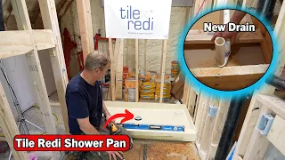 Tile Redi Shower Pan Installation | How to Move a Shower Drain