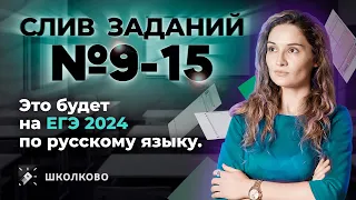 Слив заданий №9-15. Это будет на ЕГЭ 2024 по русскому языку.