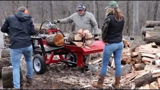 #377 THE BIG SPLIT! Wolfe Ridge Compact Commercial, How much firewood in one hour?