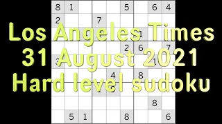 Sudoku solution – Los Angeles Times sudoku 31 August 2021 Hard level